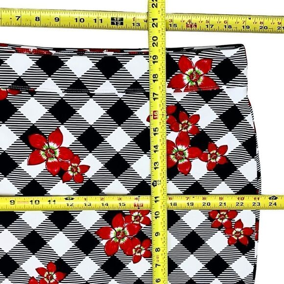 Greg Norman Skirt Skort Floral/Plaid Print Pull On Stretchy Golf Tennid Sz XL - Picture 7 of 9